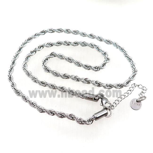 Stainless Steel necklace, platinum plated