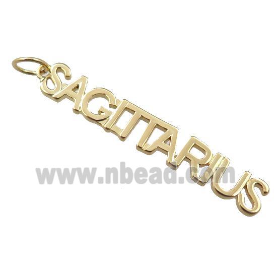 copper zodiac SAGITTARIUS pendant, gold plated