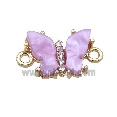 lavender Resin Butterfly Connector, gold plated