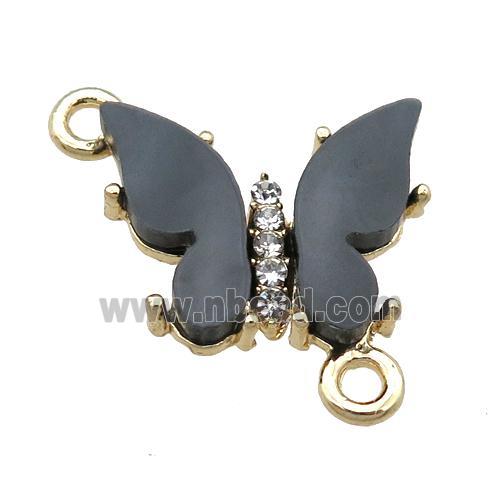 black Resin Butterfly Connector, gold plated