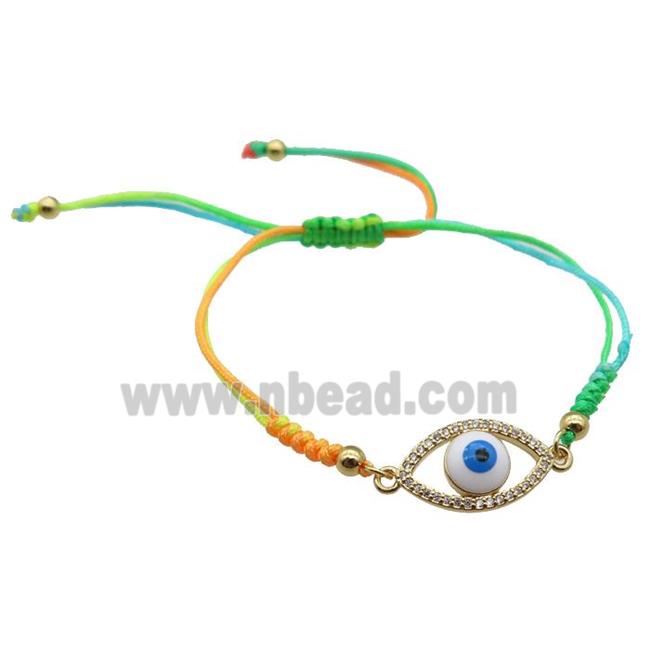 nylon bracelet with evil eye, adjustable