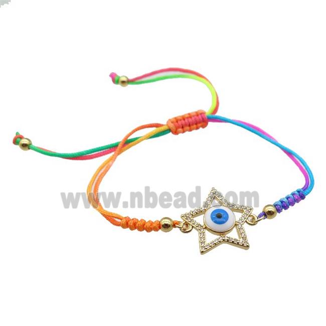 nylon bracelet with evil eye, adjustable