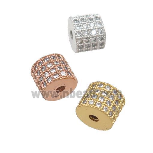 copper tube beads pave zircon, mixed