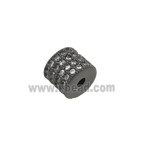 copper tube beads paved zircon, black plated