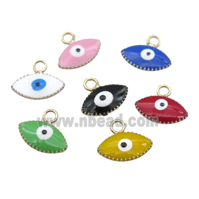 copper Evil Eye pendant with enamel, gold plated, mixed