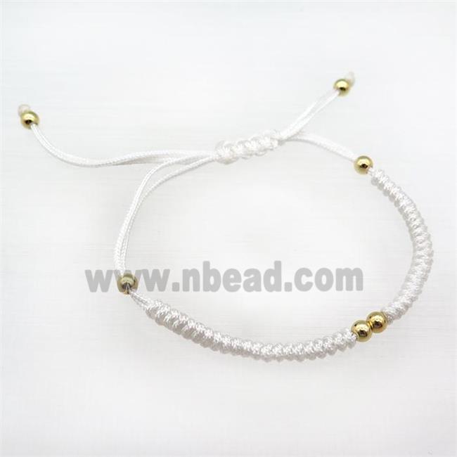 white nylon braclet, adjustable