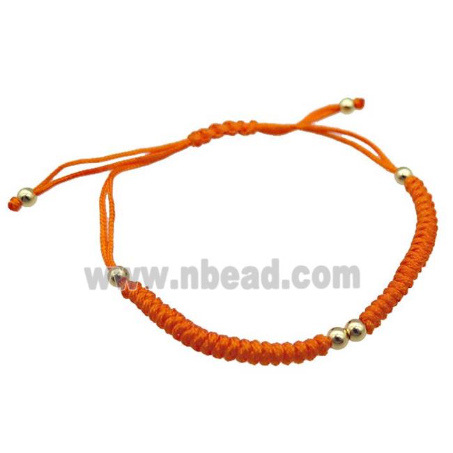 orange nylon braclet, adjustable