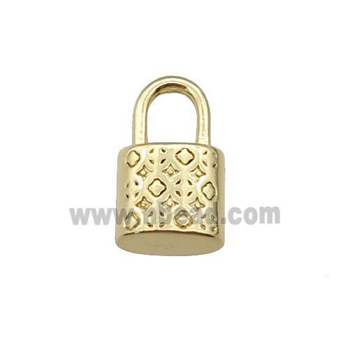 copper Lock pendant, gold plated