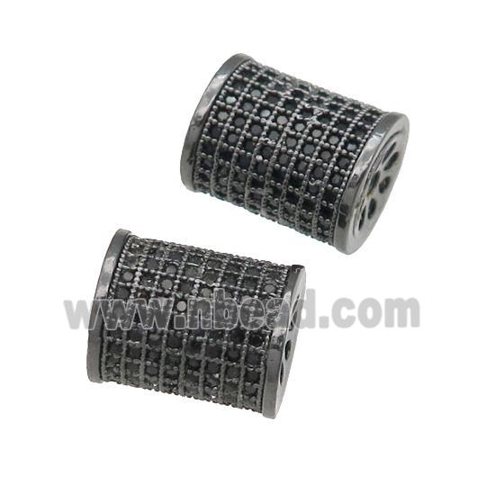 copper tube beads paved zircon, black plated