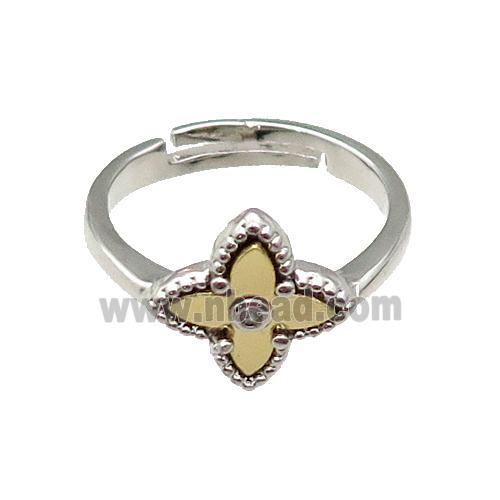 copper Star Ring, adjustable, platinum plated