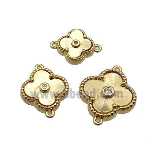 copper Clover connector, gold plated