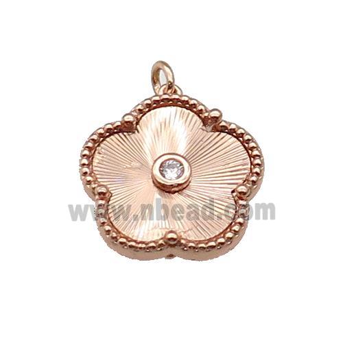 copper Flower pendant, rose gold