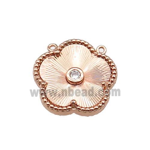 copper Flower pendant, rose gold