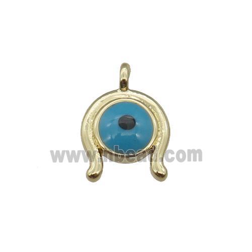 copper luckyeye pendant, gold plated