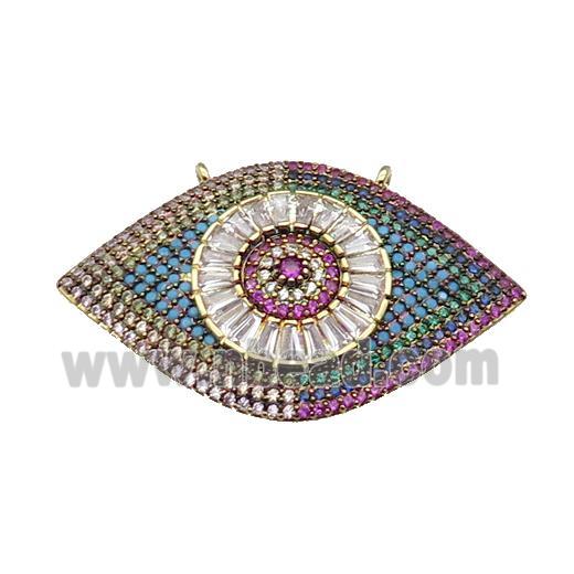 copper Eye pendant pave zircon, gold plated