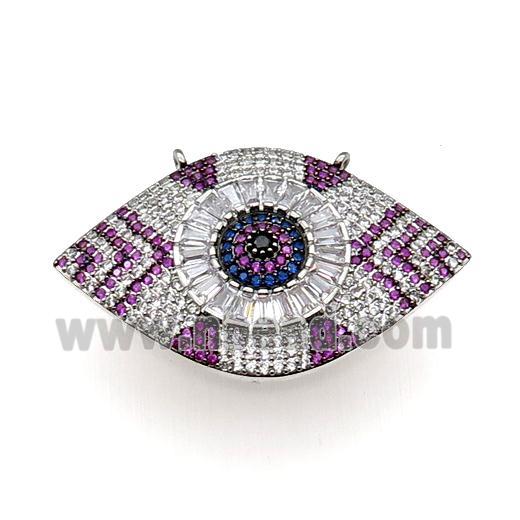 copper Eye pendant pave zircon, platinum plated