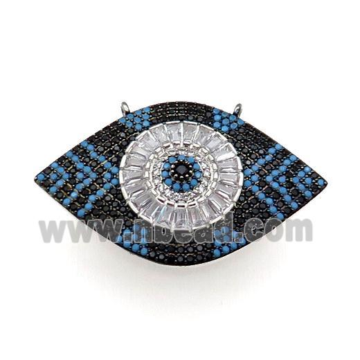 copper Eye pendant pave zircon, platinum plated