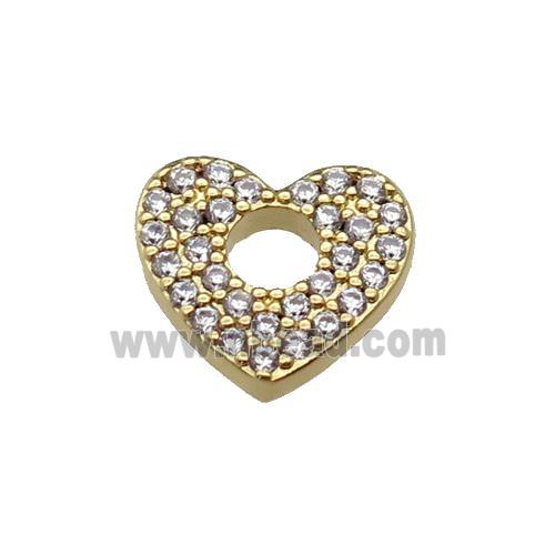 copper Heart pendant pave zircon, gold plated