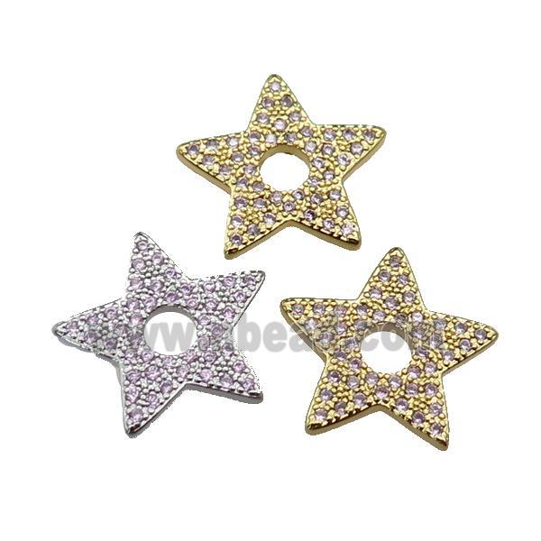 copper star pendant pave zircon, mixed