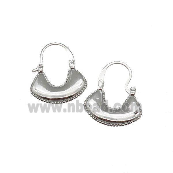 copper Hook Earring bag platinum plated