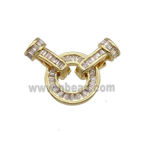 Copper Clasp Pave Zircon Gold Plated