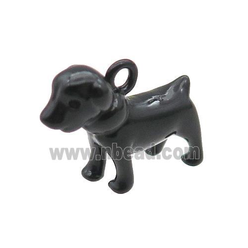 Copper Dog Pendant Black Lacquered Fired