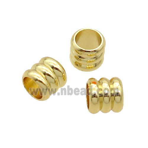 Copper Tube Beads Large Hole 18K Gold Plated