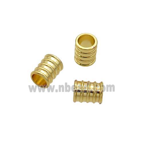 Copper Tube Beads Large Hole 18K Gold Plated