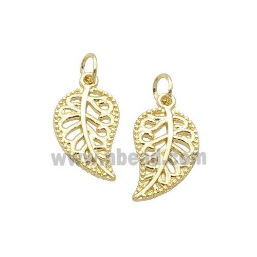 Alloy Leaf Pendant 18K Gold Plated