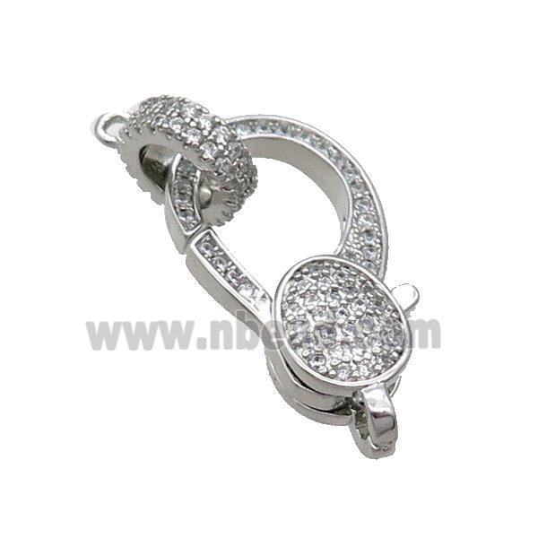 Copper Lobster Clasp Pave Zircon Unfade Platinum Plated