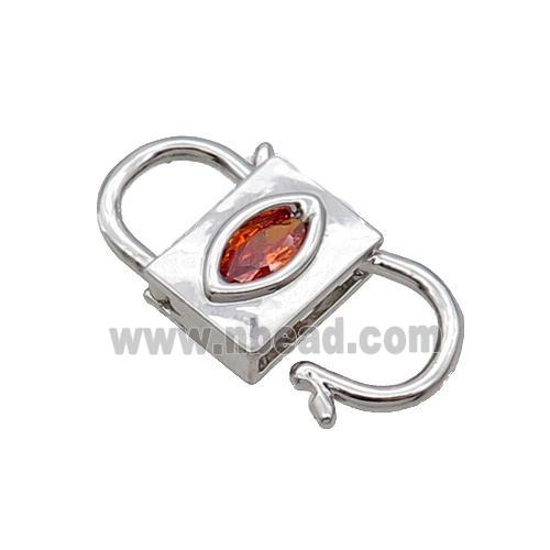 Copper Clasp Pave Zircon Unfade Platinum Plated