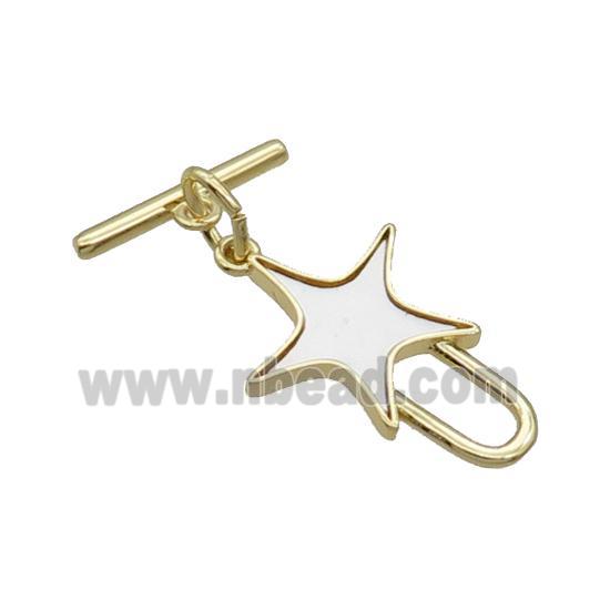 Copper Toggle Clasp Pave Shell Unfade 18K Gold Plated