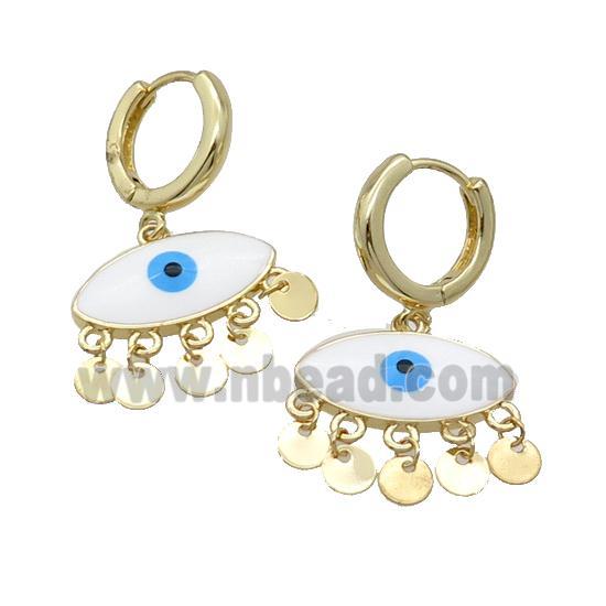 Copper Hoop Earring Evil Eye Enamel Gold Plated