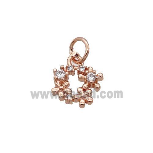 Copper Wreath Pendant Pave Zircon Rose Gold