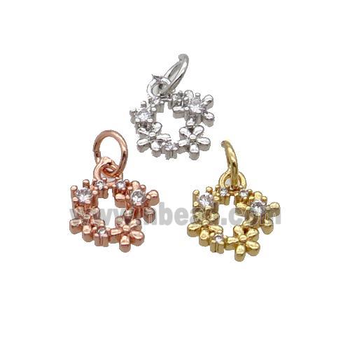 Copper Wreath Pendant Pave Zircon Mixed