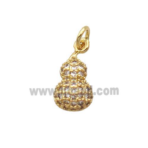 Copper Gourd Pendant Pave Zircon Gold Plated