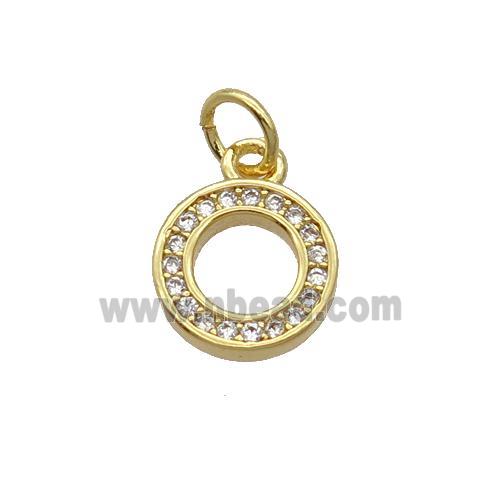 Copper Circle Pendant Pave Zircon Gold Plated