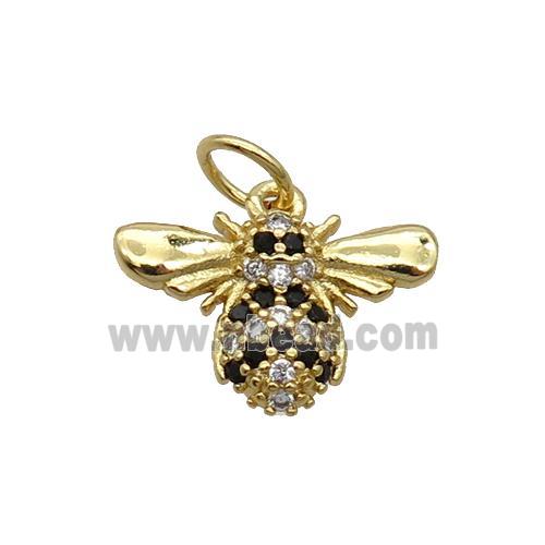 Copper Honeybee Pendant Pave Zircon Gold Plated