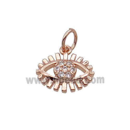 Copper Eye Pendant Pave Zircon Rose Gold