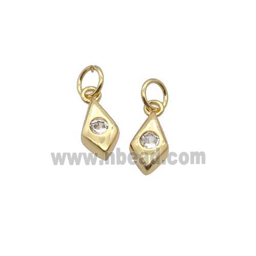 Copper Teardrop Pendant Pave Zircon Gold Plated