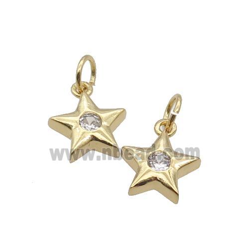 Copper Star Pendant Pave Zircon Gold Plated