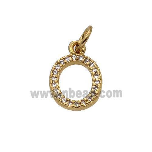 Copper Circle Pendant Pave Zircon Gold Plated