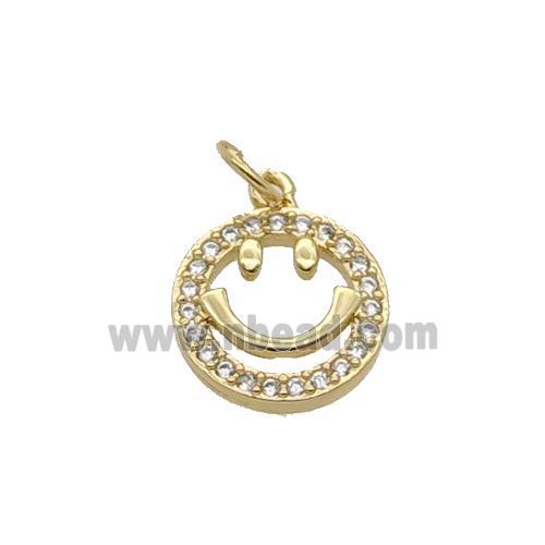 Copper Emojiface Pendant Pave Zircon Gold Plated