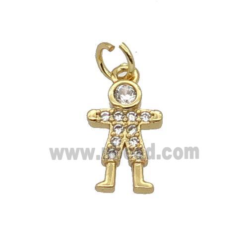 Copper Kids Pendant Pave Zircon Gold Plated