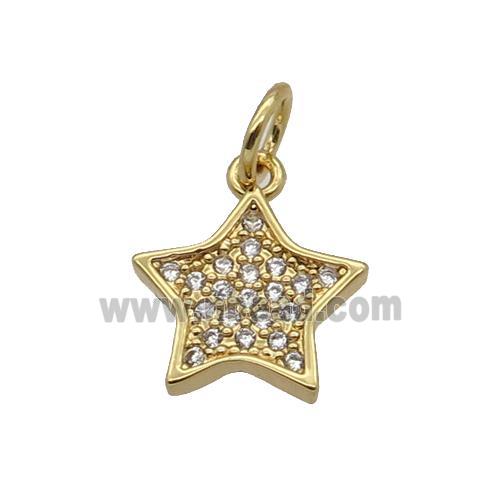 Copper Star Pendant Pave Zircon Gold Plated