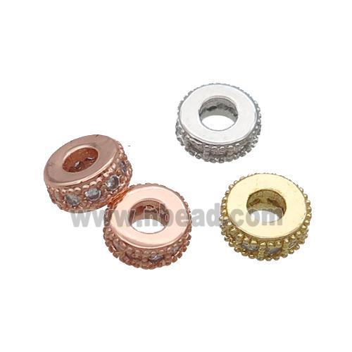 Copper Heishi Spacer Beads Pave Zircon Mixed