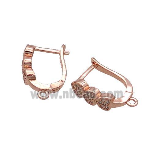 Copper Latchback Earring Pave Zircon With Loop Gold Plated