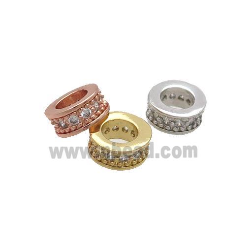 Copper Heishi Spacer Beads Pave Zircon Mixed