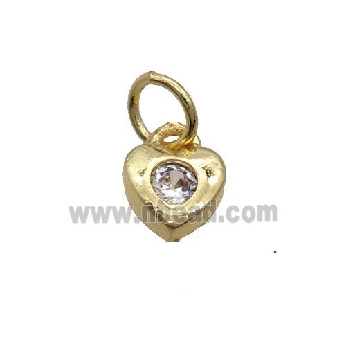 Copper Heart Pendant Pave Zircon Gold Plated