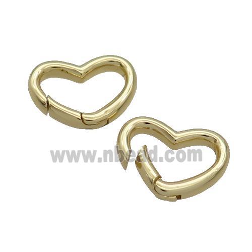 Copper Carabiner Clasp Heart Gold Plated